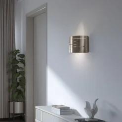 Væglampe Oisin, guld, metal, højde 22 cm, E27