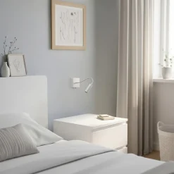 Væglampe Ojos, creme, læselampe, justerbar, 33 cm, G9