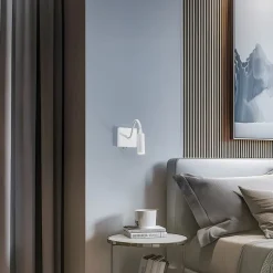 Væglampe Ojos, hvid, læselampe, justerbar, 33 cm, G9