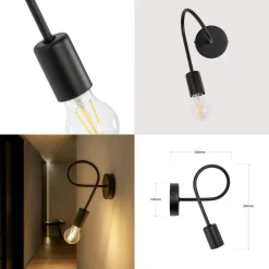 Væglampe Oxford i metal i sort