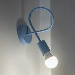 Væglampe Oxford, lyseblå, metal, E27