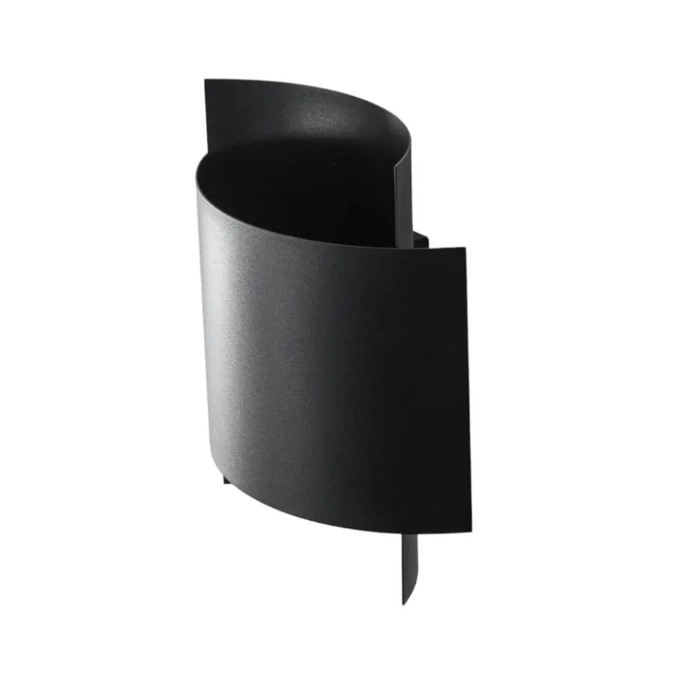 Væglampe Pako af to stålplader i sort