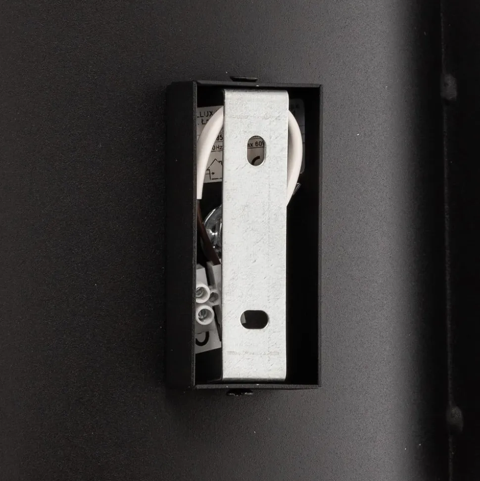 Væglampe Pako af to stålplader i sort