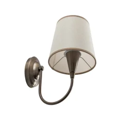 Væglampe Pardo, messing, metal/stof, højde 31 cm, E27