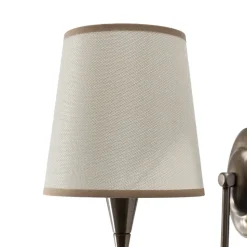 Væglampe Pardo, messing, metal/stof, højde 31 cm, E27