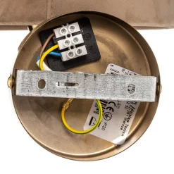 Væglampe Polo, beige/mørk messing