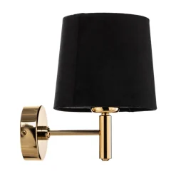 Væglampe Polo, sort/mørk messing