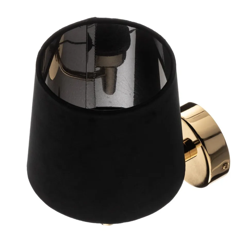 Væglampe Polo, sort/mørk messing