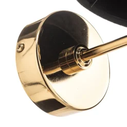 Væglampe Polo, sort/mørk messing