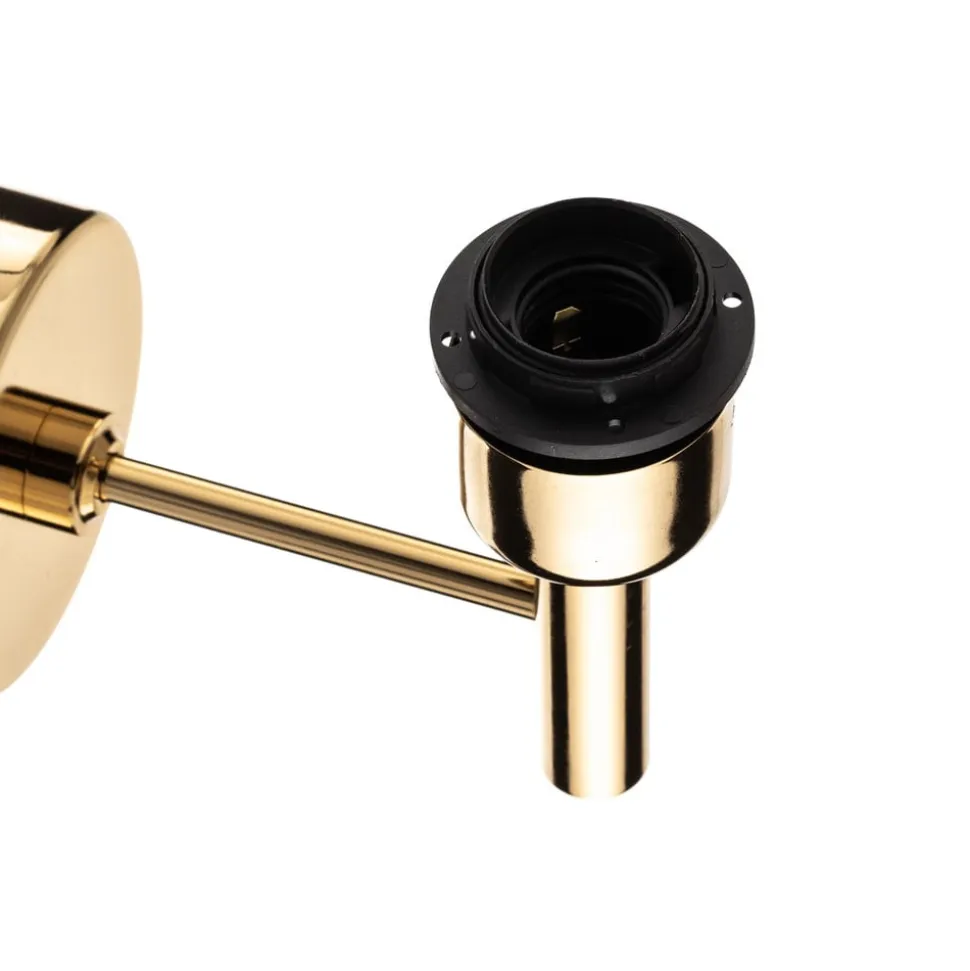 Væglampe Polo, sort/mørk messing