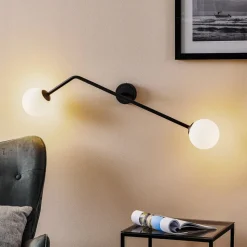 Væglampe Pure, 2 lyskilder, sort, vandret