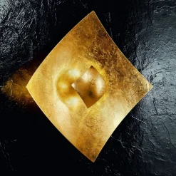 Væglampe Quadrangolo bladguld 32,5 x 32,5 cm