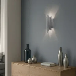 Væglampe Reis, krom, metal, højde 50 cm