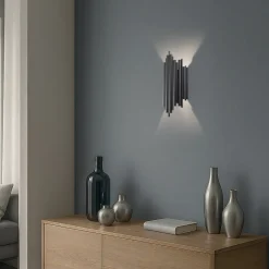 Væglampe Reis, sort, metal, højde 50 cm