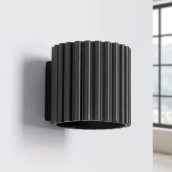 Væglampe RIBLA, sort, Ø 10 cm, metal, G9