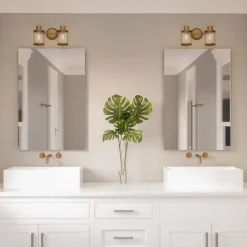 Væglampe Riggs IP44, antik messing, 2 lys