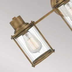 Væglampe Riggs IP44, antik messing, 3-flamme