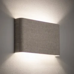 Væglampe Santana B, creme, tekstil, bredde 25 cm, G9