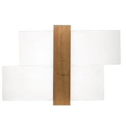 Væglampe Shifted 1, glas og lyst træ