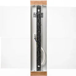 Væglampe Shifted 1, glas og lyst træ