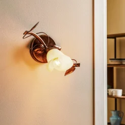 Væglampe Siena i florentinsk stil, 1 lyskilde, metal, glas