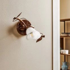 Væglampe Siena i florentinsk stil, 1 lyskilde, metal, glas