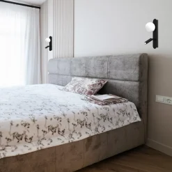 Væglampe Sirio med bevægelig spot, 2 lyskilder