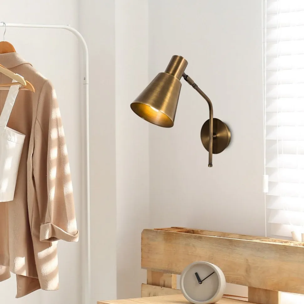 Væglampe Sivani MR-663, antik guld, metal, Ø 15 cm