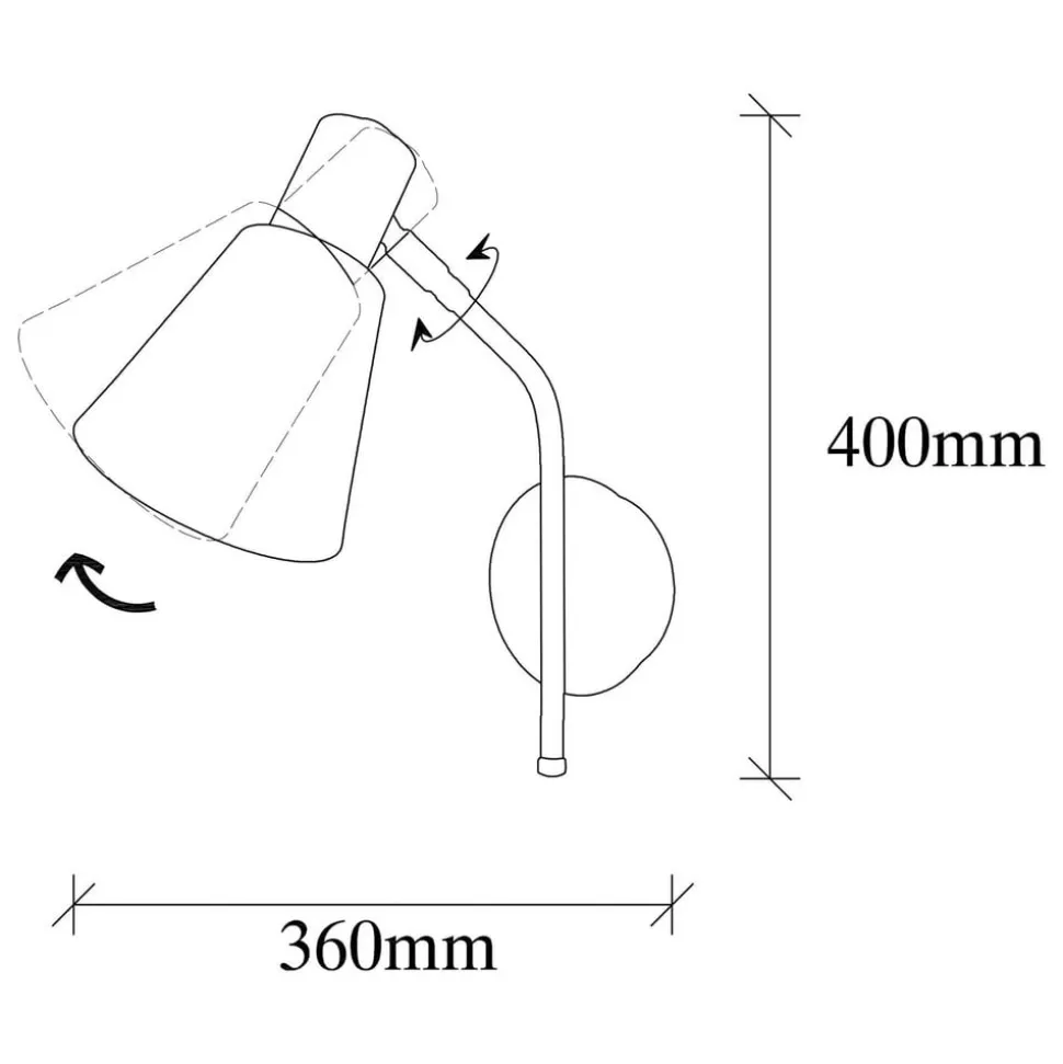 Væglampe Sivani MR-663, antik guld, metal, Ø 15 cm