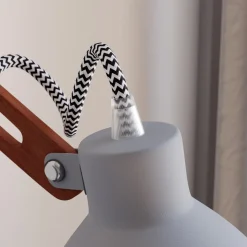 Væglampe Skansen, træarm justerbar, grå