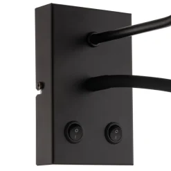 Væglampe Soho cylindrisk læselampe sort/guld