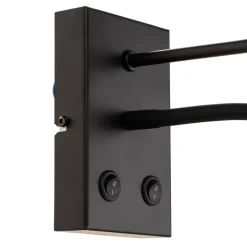 Væglampe Soho, konisk, læselampe sort/guld