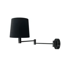 Væglampe Solo, kegle, velour, sort/sort