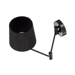 Væglampe Solo, kegle, velour, sort/sort