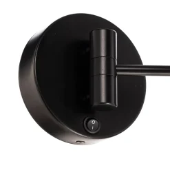 Væglampe Solo, kegle, velour, sort/sort