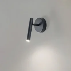 Væglampe Sopel, antracit, 1 lyskilde, stål, højde 15 cm