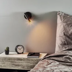 Væglampe Sopel Højde 15 cm, sort