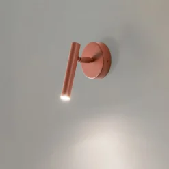 Væglampe Sopel, teglrød, 1 lyskilde, stål, højde 15 cm