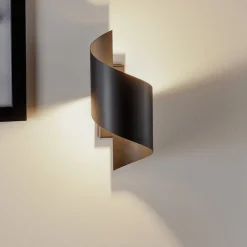 Væglampe Spiner sort, højde 30 cm, stål