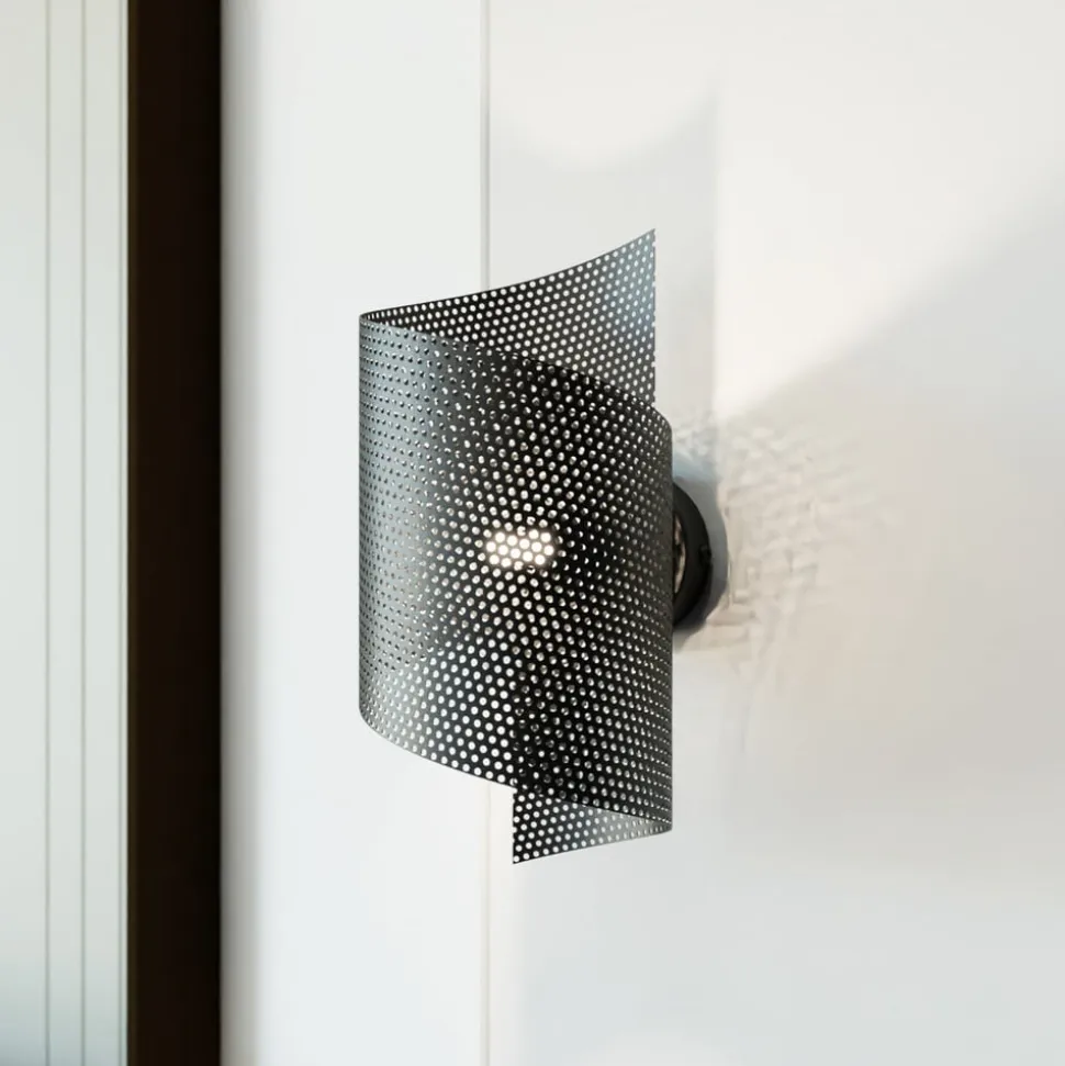 Væglampe Spiral, sort, metal, G9, 29 cm høj