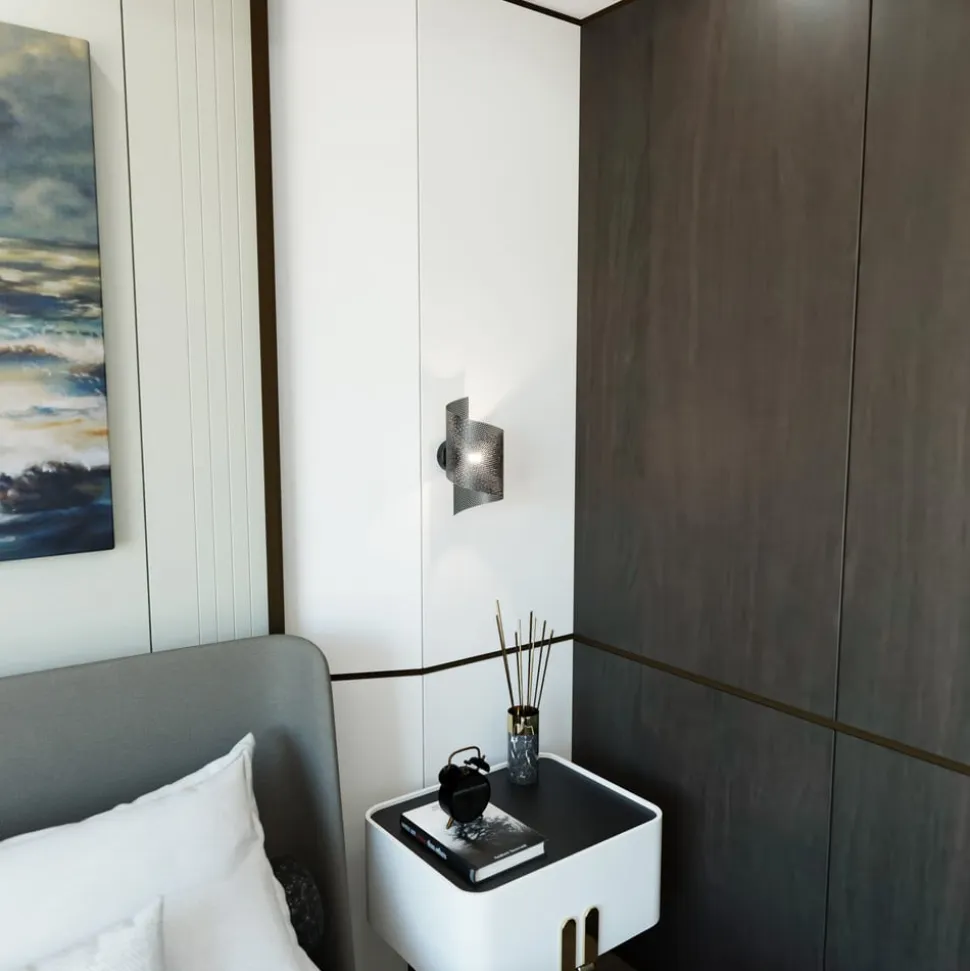 Væglampe Spiral, sort, metal, G9, 29 cm høj