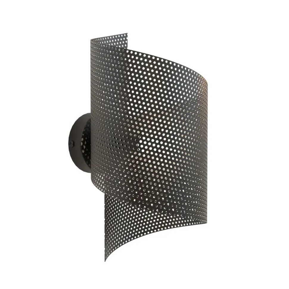 Væglampe Spiral, sort, metal, G9, 29 cm høj