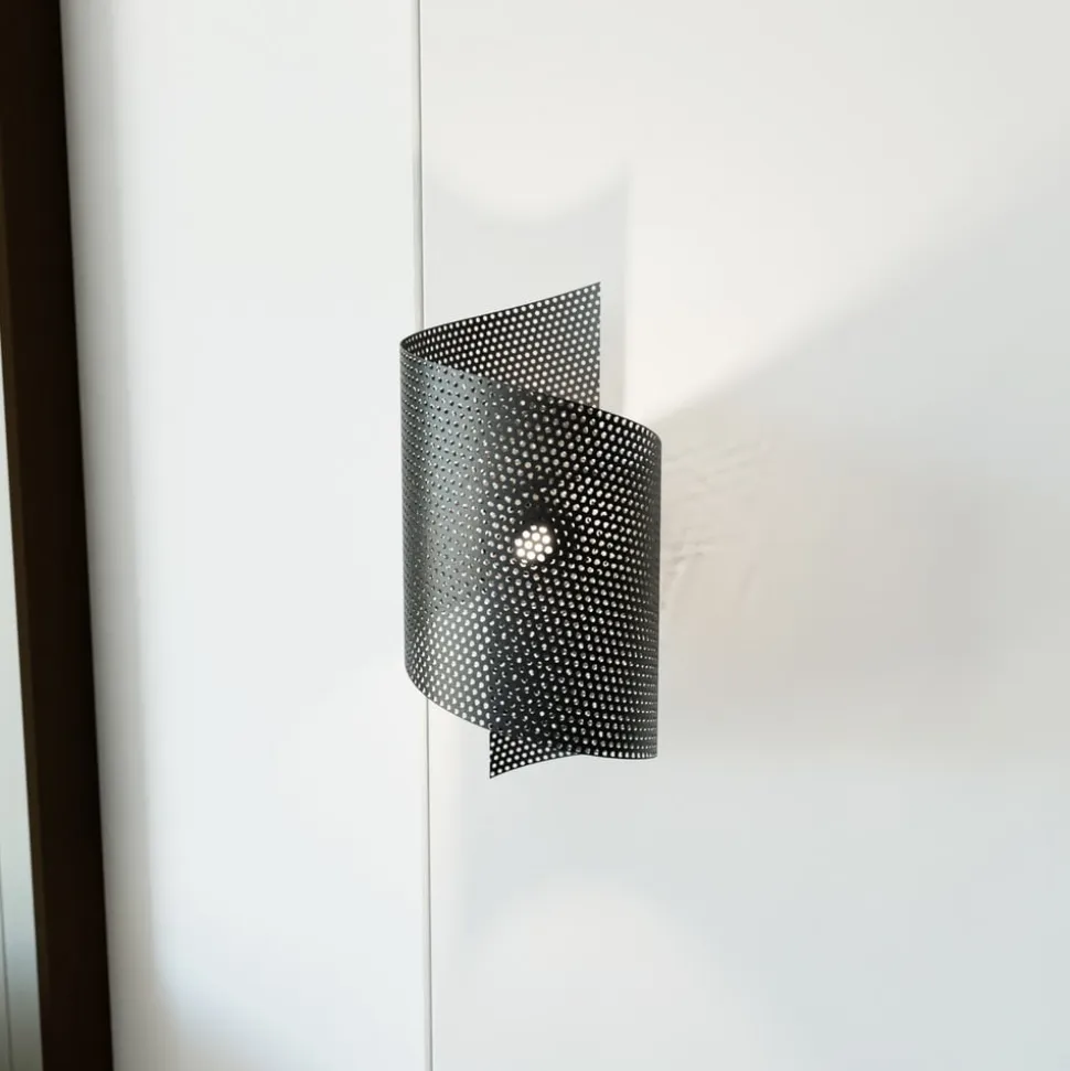 Væglampe Spiral, sort, metal, G9, 29 cm høj