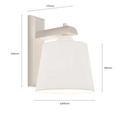 Væglampe Sweden med træstel, antik hvid