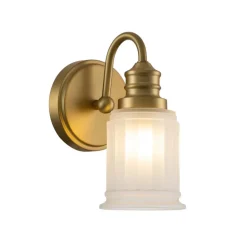 Væglampe Swell IP44, 1-lys, børstet messing