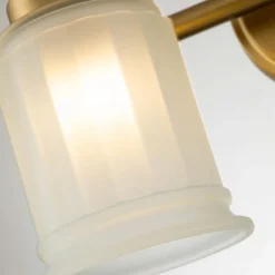 Væglampe Swell IP44, 2-lys, børstet messing