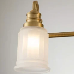 Væglampe Swell IP44, 4-lys, børstet messing