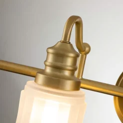 Væglampe Swell IP44, 4-lys, børstet messing