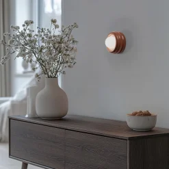 Væglampe Tina, terrakotta/opal, glas, Ø 19 cm