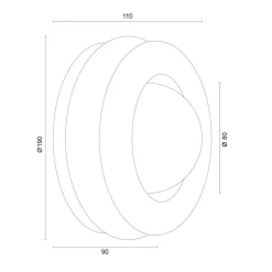 Væglampe Tina, terrakotta/opal, glas, Ø 19 cm